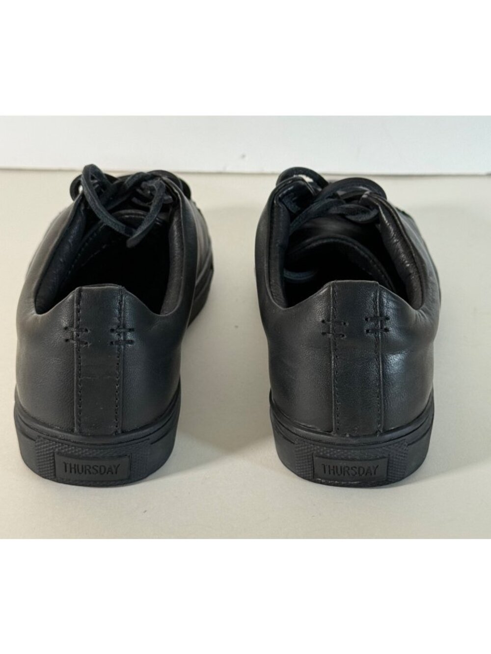 Thursday Boot Co. Women's Premier Low Top Sneakers Lace-Up Black Leather - Picture 12 of 13